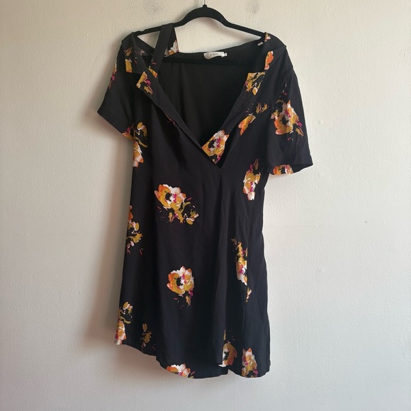 A.L.C Sz 6 Susana Silk Floral Cottagecore Feminie Cut Out Mini Dress - Picture 2 of 11